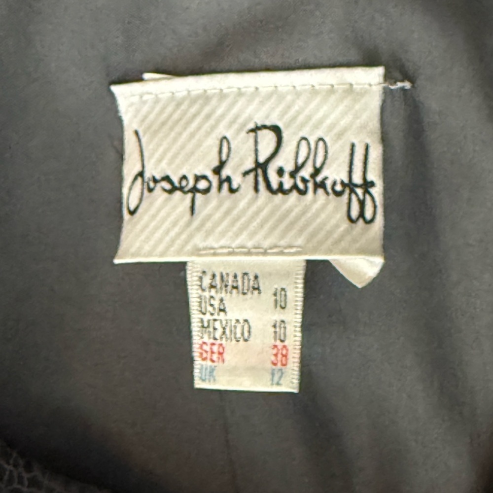 Joseph Ribkoff Black Snakeskin Textured Sheath Dress 10 | Vintage Bodycon Midi - Picture 14 of 15